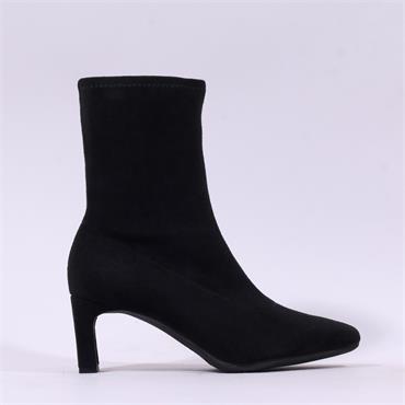 Wonders Vita High Heel Stretch Boot - Black Stretch
